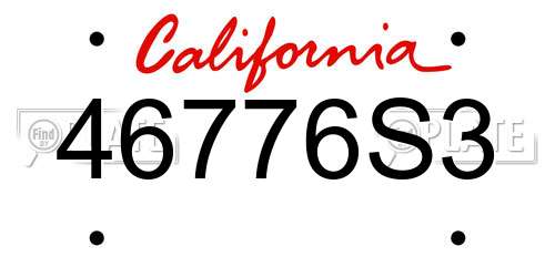 46776S3 California License Plate