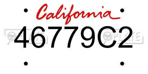 46779C2 California License Plate