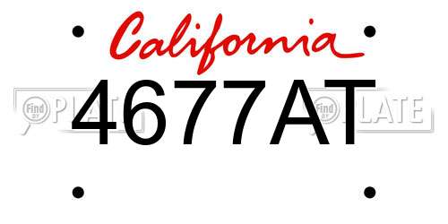 4677AT California License Plate