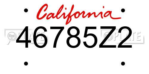46785Z2 California License Plate