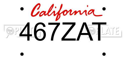 467ZAT California License Plate