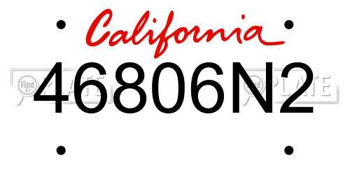 46806N2 California License Plate