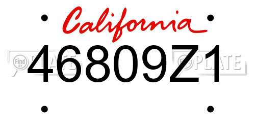 46809Z1 California License Plate