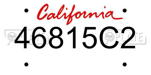46815C2 California License Plate
