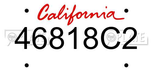 46818C2 California License Plate