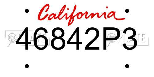 46842P3 California License Plate