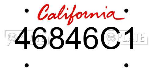 46846C1 California License Plate