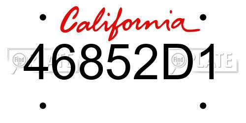 46852D1 California License Plate