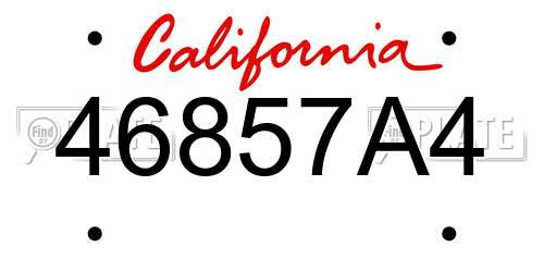 46857A4 California License Plate
