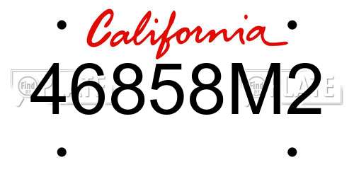 46858M2 California License Plate