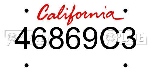46869C3 California License Plate