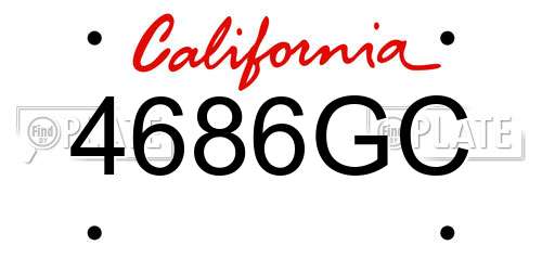 4686GC California License Plate