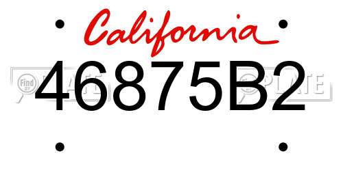 46875B2 California License Plate