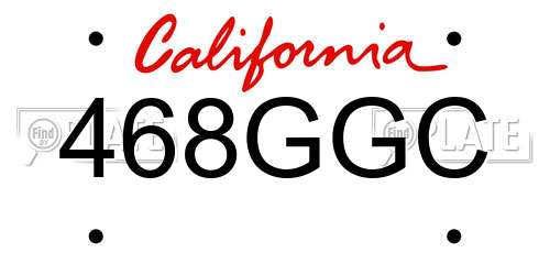 468GGC California License Plate