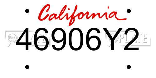 46906Y2 California License Plate