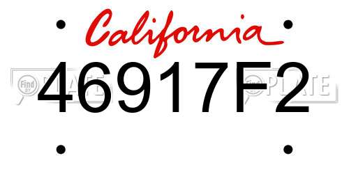 46917F2 California License Plate