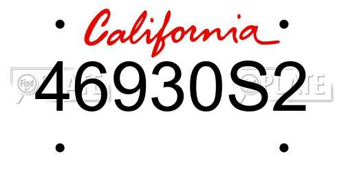 46930S2 California License Plate