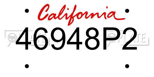 46948P2 California License Plate