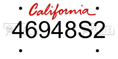 46948S2 California License Plate