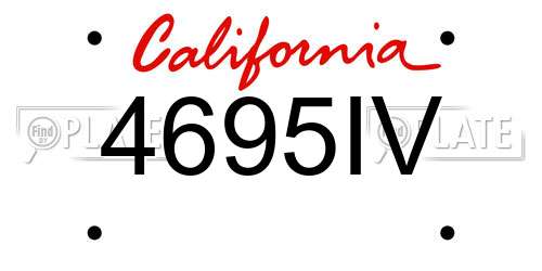 4695IV California License Plate