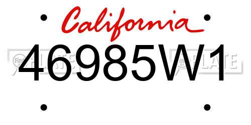 46985W1 California License Plate