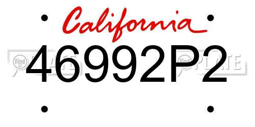 46992P2 California License Plate