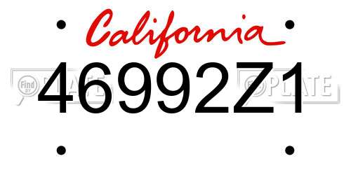 46992Z1 California License Plate