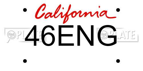 46ENG California License Plate