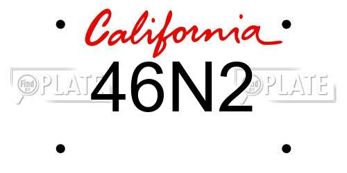 46N2 California License Plate