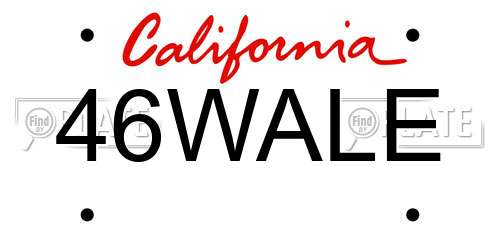 46WALE California License Plate
