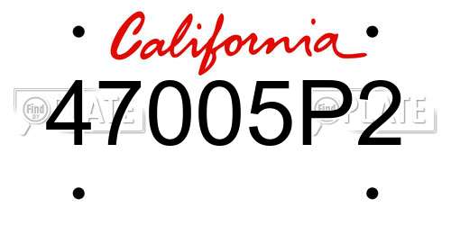 47005P2 California License Plate