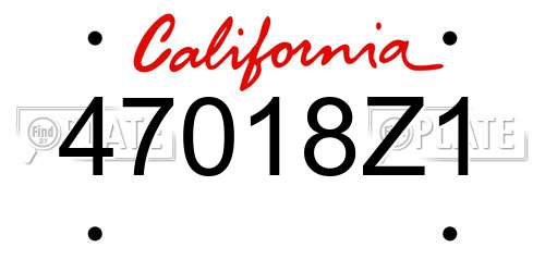 47018Z1 California License Plate