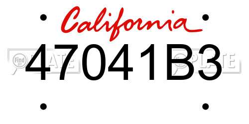 47041B3 California License Plate