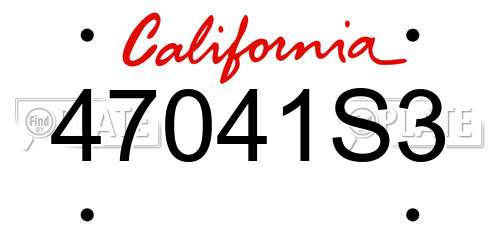 47041S3 California License Plate