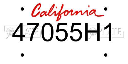 47055H1 California License Plate