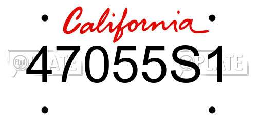 47055S1 California License Plate