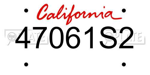 47061S2 California License Plate