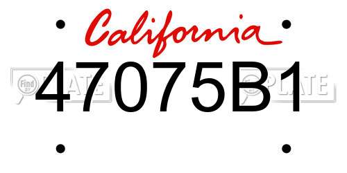 47075B1 California License Plate
