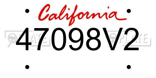 47098V2 California License Plate