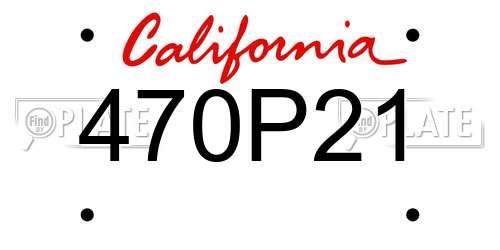 470P21 California License Plate