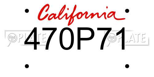 470P71 California License Plate