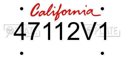 47112V1 California License Plate