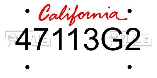 47113G2 California License Plate