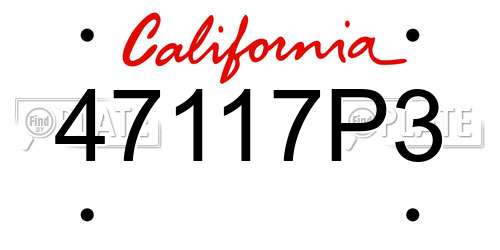 47117P3 California License Plate