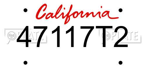 47117T2 California License Plate