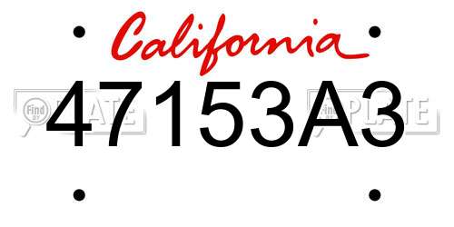 47153A3 California License Plate