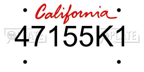 47155K1 California License Plate