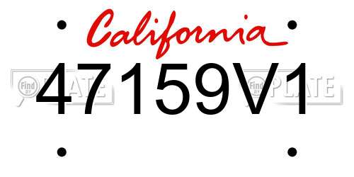 47159V1 California License Plate