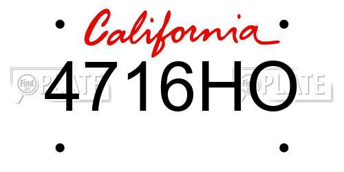 4716HO California License Plate