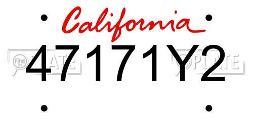 47171Y2 California License Plate